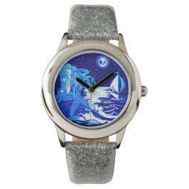 Mermaid die haar haar kampt horloge
