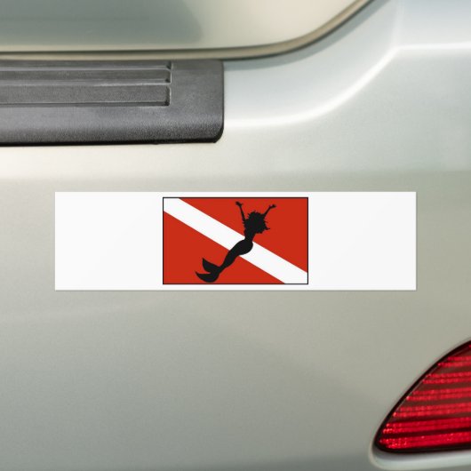 Mermaid Diver Flag Bumpersticker (Op auto)