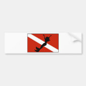 Mermaid Diver Flag Bumpersticker (Voorkant)