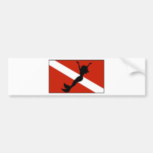 Mermaid Diver Flag Bumpersticker