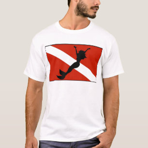 Mermaid Diver Flag T-shirt