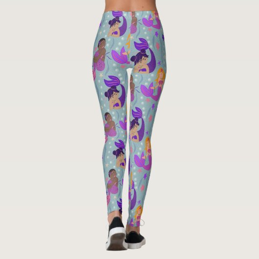 Mermaid Diversity Leggings - Roze, Paars, Aqua (Achterkant)