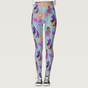 Mermaid Diversity Leggings - Roze, Paars, Aqua