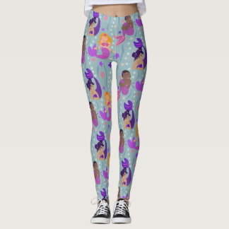 Mermaid Diversity Leggings - Roze, Paars, Aqua