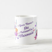Mermaid Diversity Personalized Mug + nationaliteit Koffiemok (Center)
