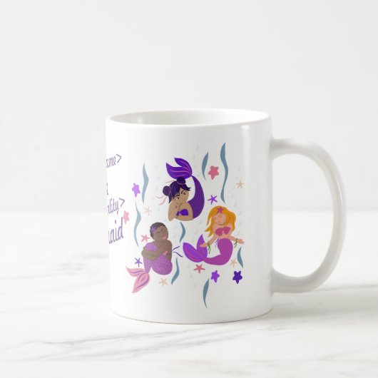 Mermaid Diversity Personalized Mug + nationaliteit Koffiemok (Rechts)