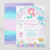 Mermaid Dolphin in het kader van de uitnodiging to (Voorkant / Achterkant)