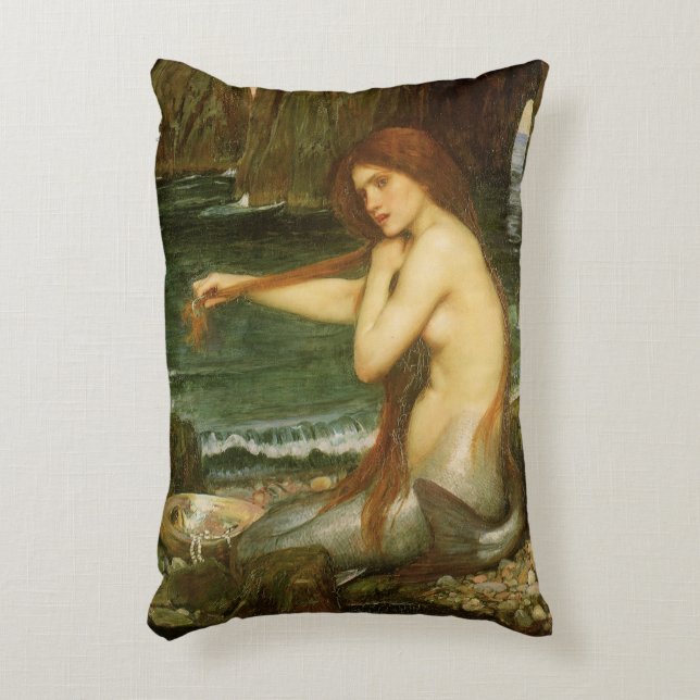 Mermaid door John William Waterhouse Accent Kussen (Voorkant(Verticaal))
