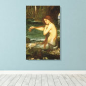 Mermaid door John William Waterhouse Canvas Afdruk (Insitu (Houten vloer))