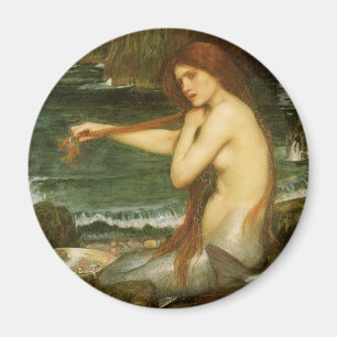 Mermaid door John William Waterhouse Magneet
