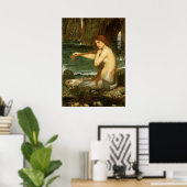 Mermaid door John William Waterhouse Poster (Thuiskantoor)