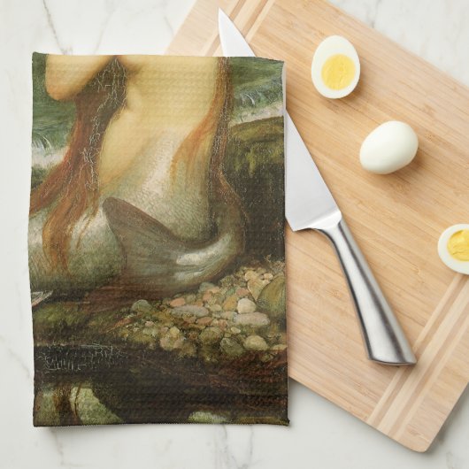 Mermaid door John William Waterhouse Theedoek (Quarter Fold)