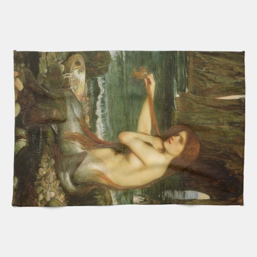 Mermaid door John William Waterhouse Theedoek (Horizontaal)