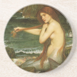 Mermaid door John William Waterhouse Zandsteen Onderzetter