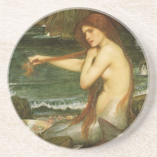 Mermaid door John William Waterhouse Zandsteen Onderzetter (Voorkant)