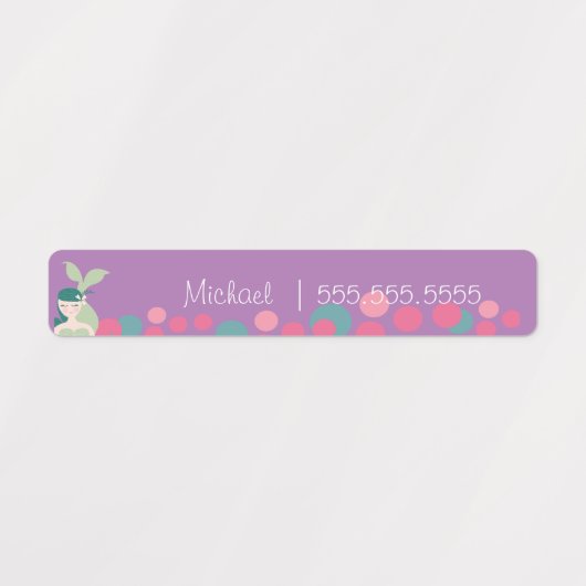 Mermaid Dot School Class Lunch Naam Nummer Labels (Design 2)