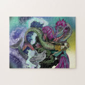 Mermaid, Draak,&Dolphin Legpuzzel (Horizontaal)