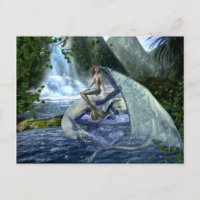 Mermaid Dragon Fantasy Waterval Landschap