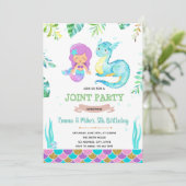 Mermaid dragon party-uitnodiging kaart (Staand voorkant)