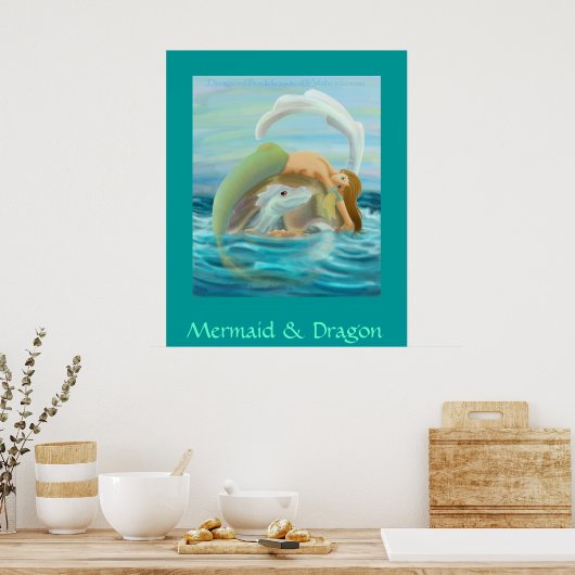 Mermaid & Dragon Poster (Keuken)