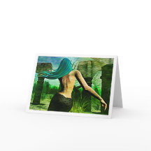 Mermaid Dreaming (Expressonist style) notecard