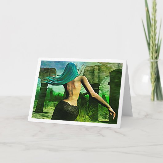 Mermaid Dreaming (Expressonist style) notecard Kaart (Voorkant)