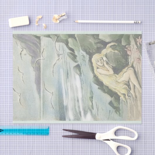  Mermaid Dreaming onder Zee Tissuepapier (Craft)