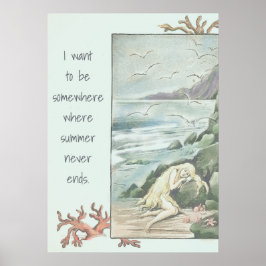  Mermaid Dreaming Quote Poster
