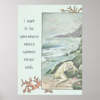  Mermaid Dreaming Quote Poster