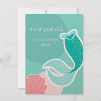 Mermaid dreams birthday invitation kaart