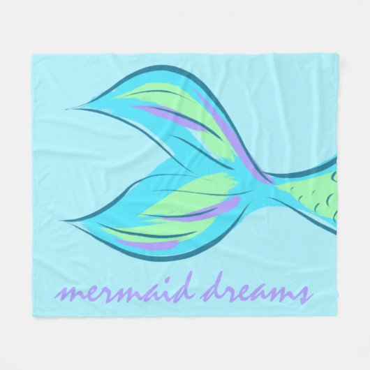 Mermaid Dreams Fleece Blanket (Voorkant (Horizontaal))