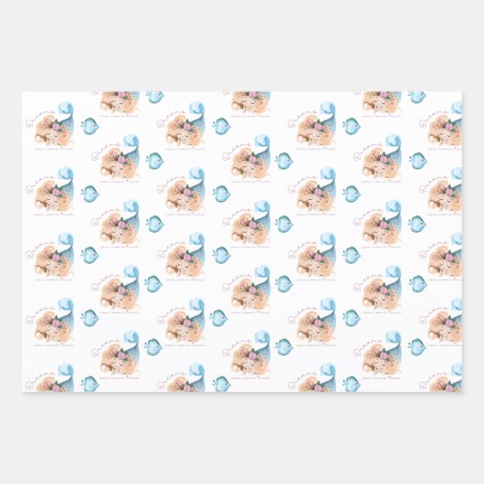 Mermaid Dreams kunnen echte papierset met onmiddel Inpakpapier Vel (Voorkant)