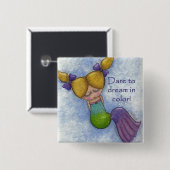 Mermaid Dreams Vierkante Button 5,1 Cm (Voorkant /achterkant)