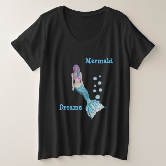 Mermaid Dreamweaver (donker shirt) Grote Maat T-shirt (Design voorkant)