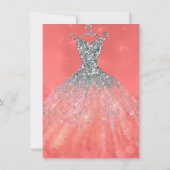 Mermaid Dress Glitter Bridal 16th Coral Silver Kaart (Achterkant)