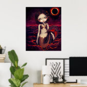 Mermaid Eclipse gothic moon fantasy Art Print (Thuiskantoor)