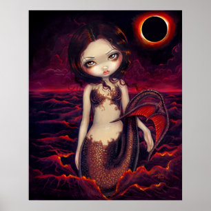 Mermaid Eclipse gothic moon fantasy Art Print