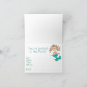 Mermaid Eerste Verjaardag Fill-in Uitnodigingen (Binnen)