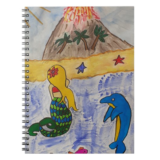 Mermaid Eiland Spiraal Notebook Notitieboek (Voorkant)