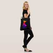 Mermaid Elegant Black Multicolor Silhouette-naam Tote Bag (Op model)