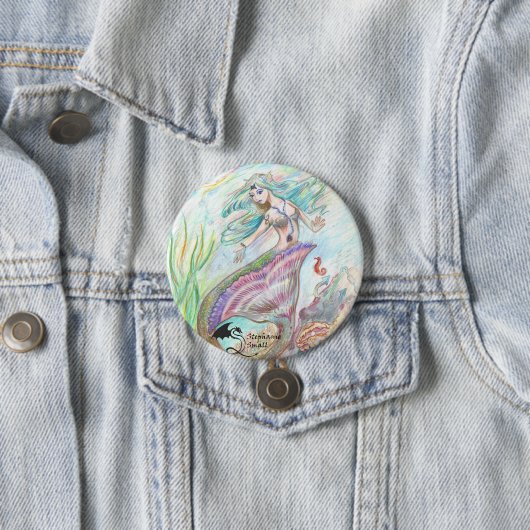 Mermaid Elf Pin Ronde Button 7,6 Cm (In situ)