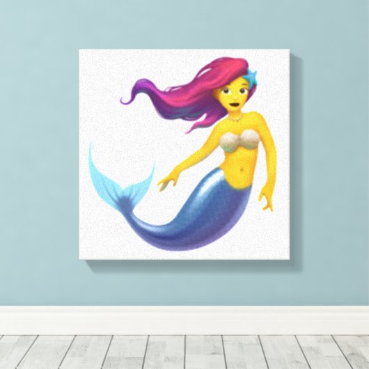 Mermaid - Emoji Canvas Afdruk (Insitu (Houten vloer))