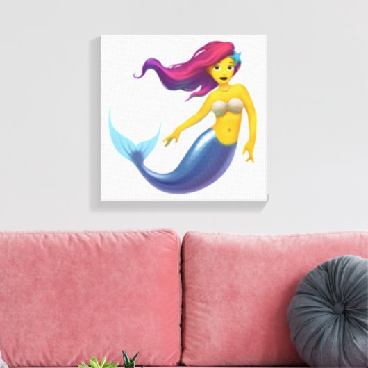 Mermaid - Emoji Canvas Afdruk (Insitu (Woonkamer))