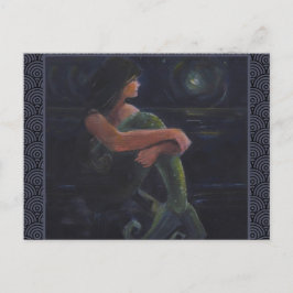 Mermaid en de maan briefkaart