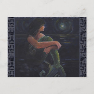 Mermaid en de maan briefkaart