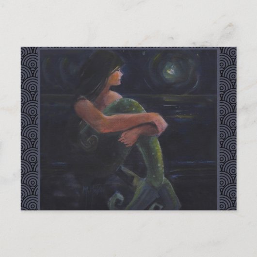 Mermaid en de maan briefkaart (Voorkant)
