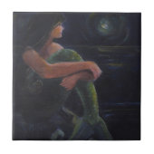 Mermaid en de maan tegeltje (Voorkant)