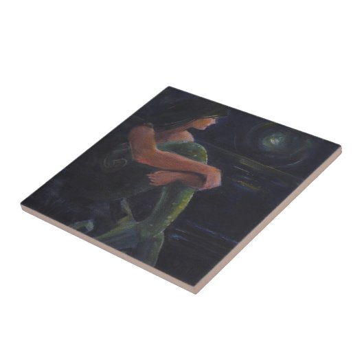 Mermaid en de maan tegeltje (Zijkant)