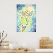 Mermaid en de Moon Bubble Fantasy Art Poster (Keuken)