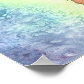 Mermaid en de Moon Bubble Fantasy Art Poster (Hoek)